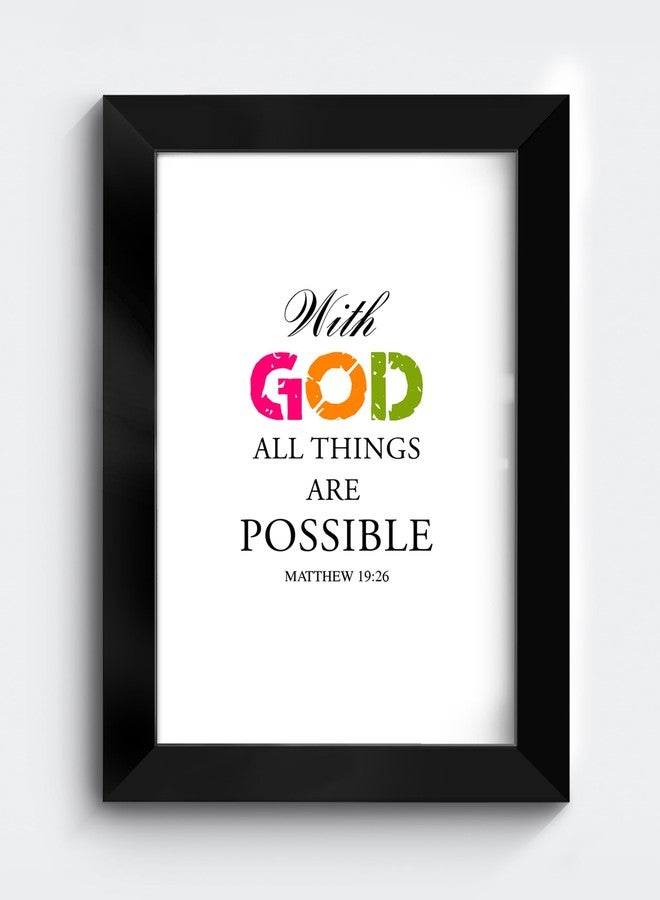 Elben Creatives: With God All Things are Possible. Matthew 19:26.Bible Verse Photo Frame, Home Decor - Image 1