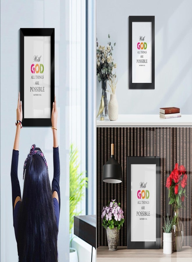 Elben Creatives: With God All Things are Possible. Matthew 19:26.Bible Verse Photo Frame, Home Decor - Image 2