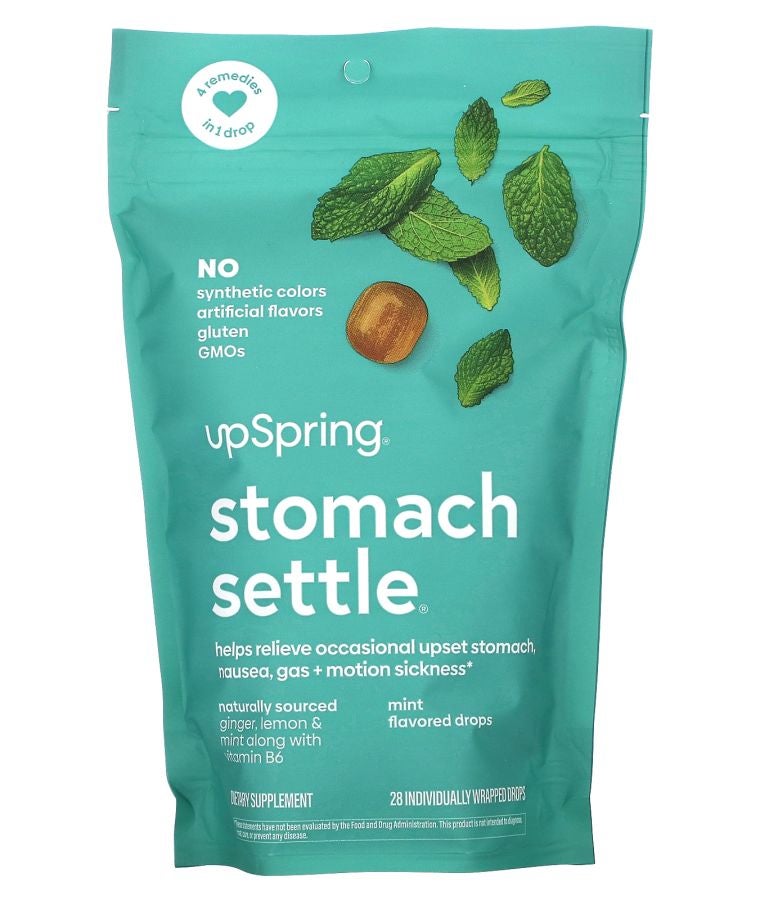 UpSpring Stomach Settle Drops  Mint 28 Individually Wrapped Drops