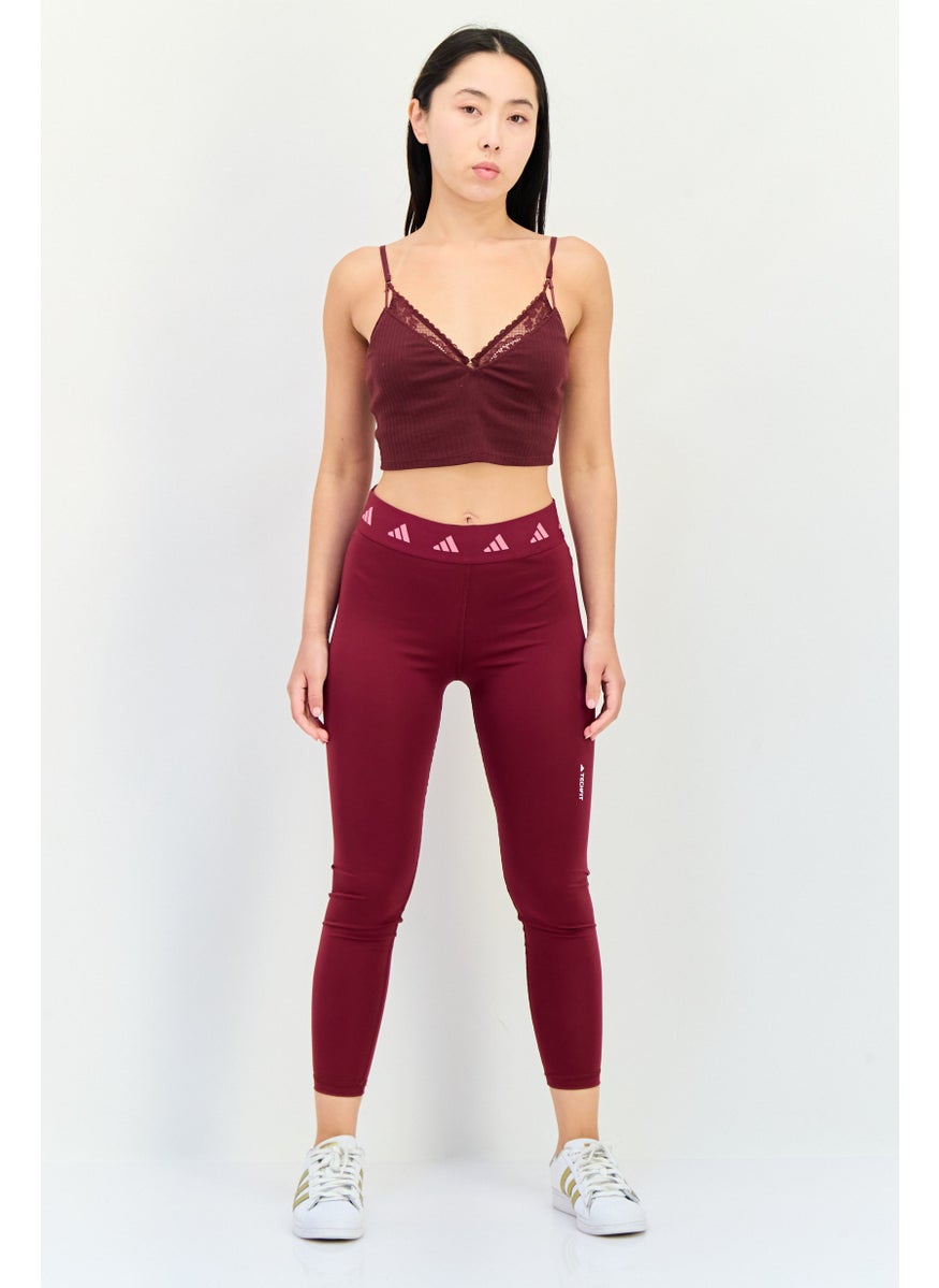 Adidas Women Sportswear Fit Training Legging, Maroon  - Image 2