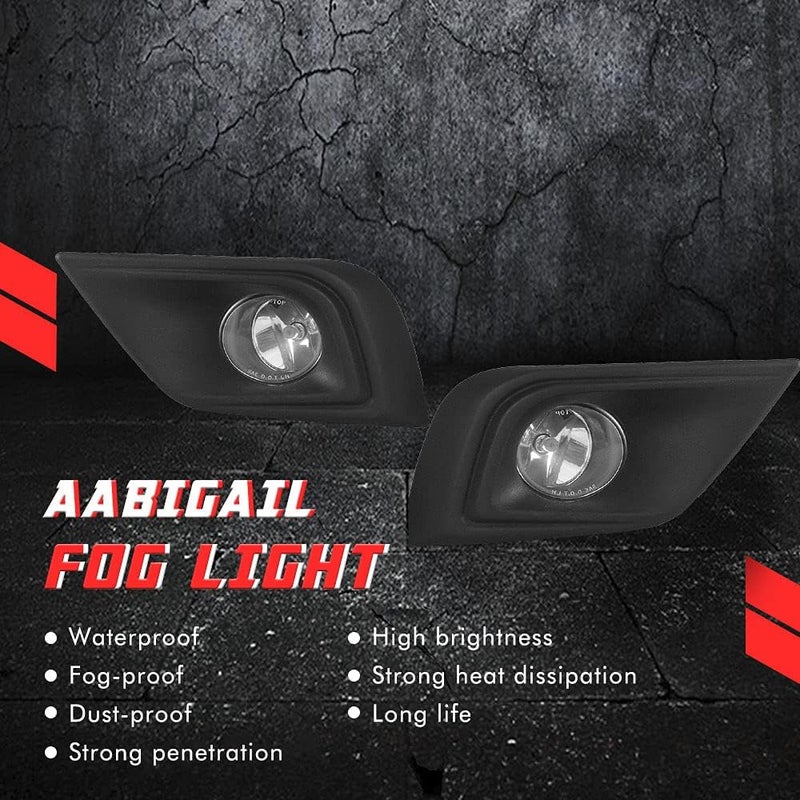A ABIGAIL Driving Fog Lights Replacement for Nissan Altima 2013-2015 with H11 12V 55W Halogen Bulbs & Chrome Black Bezel - Image 2