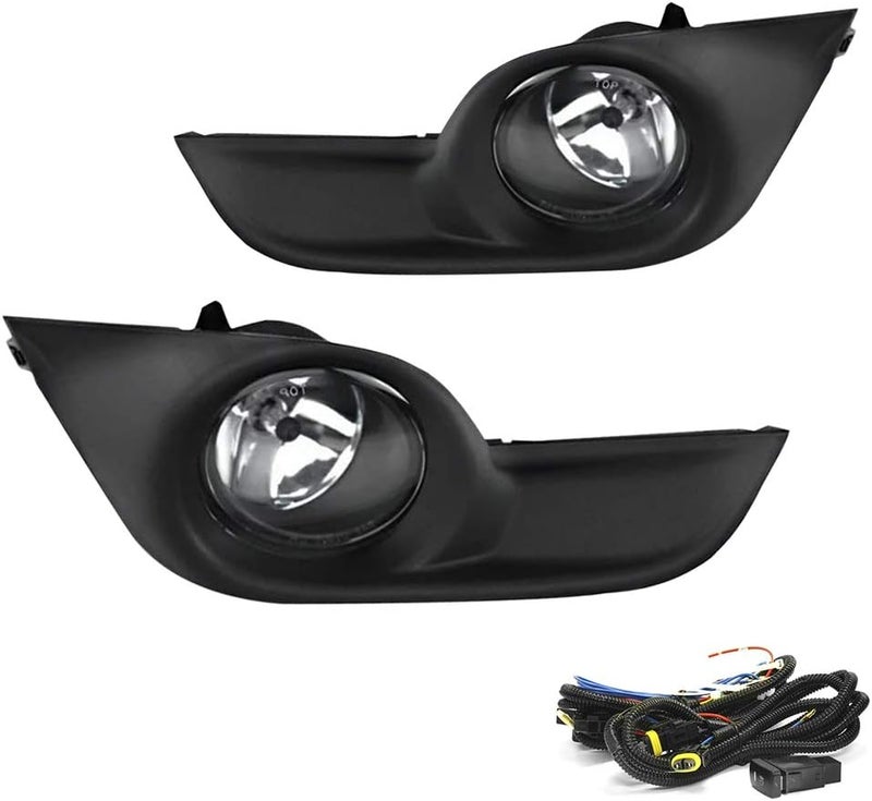 A ABIGAIL Driving Fog Lights Replacement for Nissan Altima 2013-2015 with H11 12V 55W Halogen Bulbs & Chrome Black Bezel - Image 1