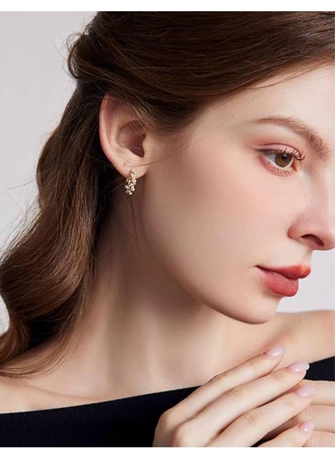 YJ New Luxury Mixed Copper Luxury Cotton Loop Earrings with Artificial Pearl for Women - Image 5