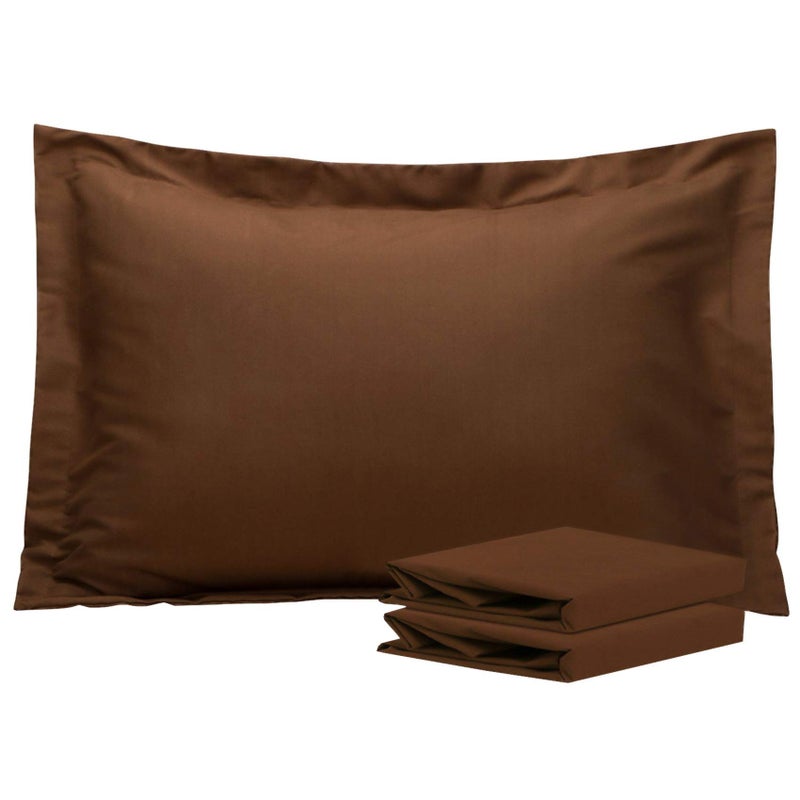 إن تي باي NTBay Queen Pillow Shams - 2 Pack Microfiber 20x30 Coverts - Super Super and Dozy Growner Resistant 20x30 Indcses Brown Brown  - Image 1