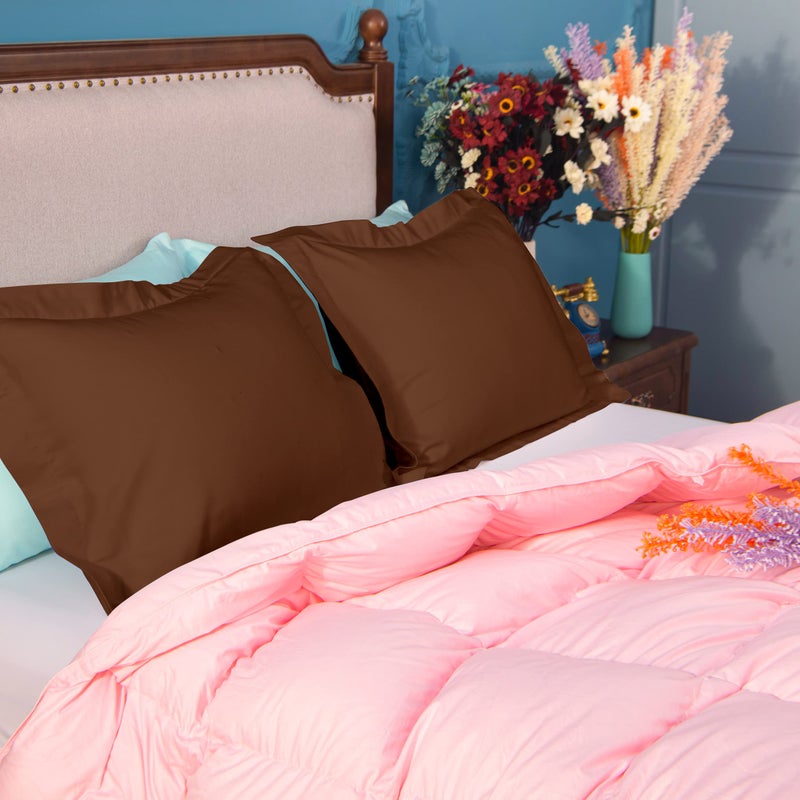 إن تي باي NTBay Queen Pillow Shams - 2 Pack Microfiber 20x30 Coverts - Super Super and Dozy Growner Resistant 20x30 Indcses Brown Brown  - Image 5