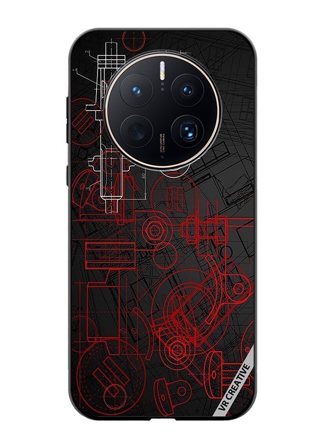 VR CREATIVE Protective Case Cover For Huawei Mate 50 Pro Industrial Abstract Design Multicolour - Image 1