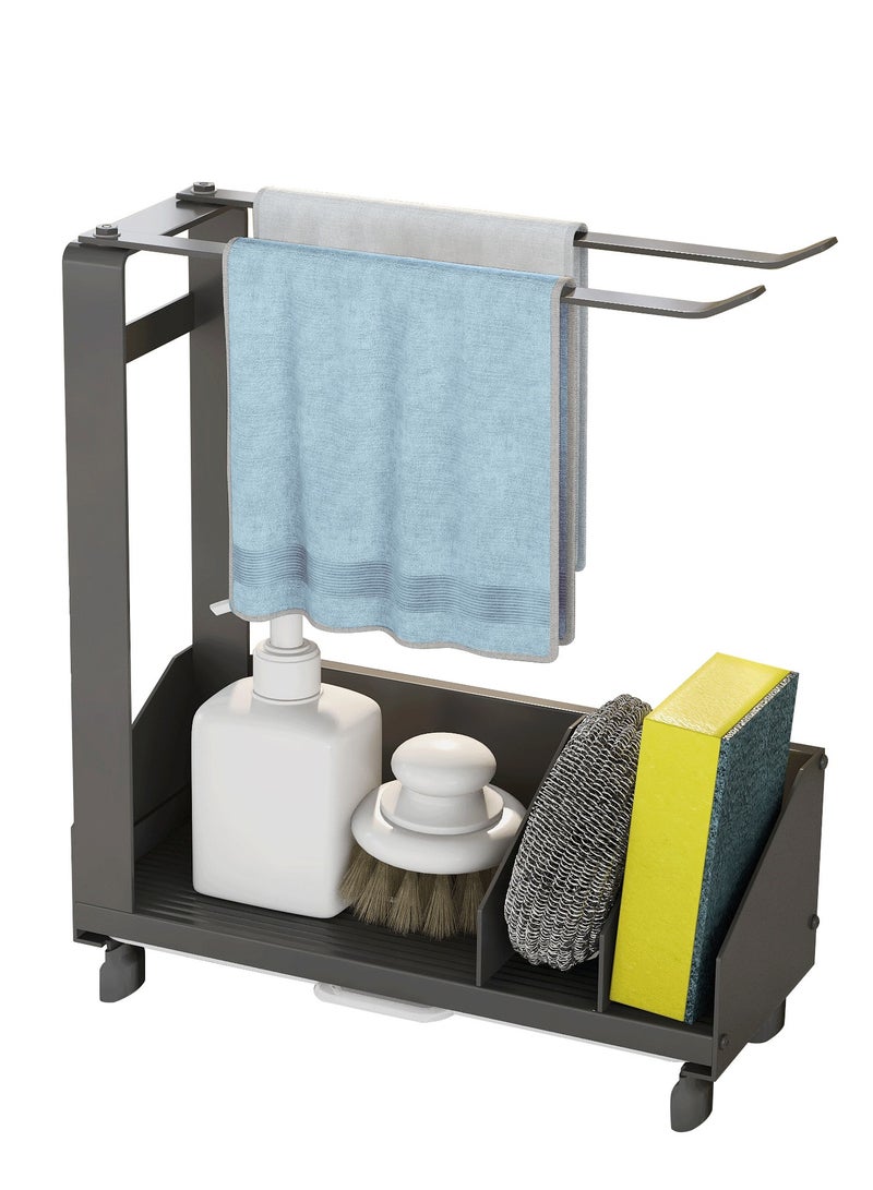 Dishcloth Rack: Kitchen Supplies Shelf and Sponge Drain Storage, Countertop Storage Device - Image 1