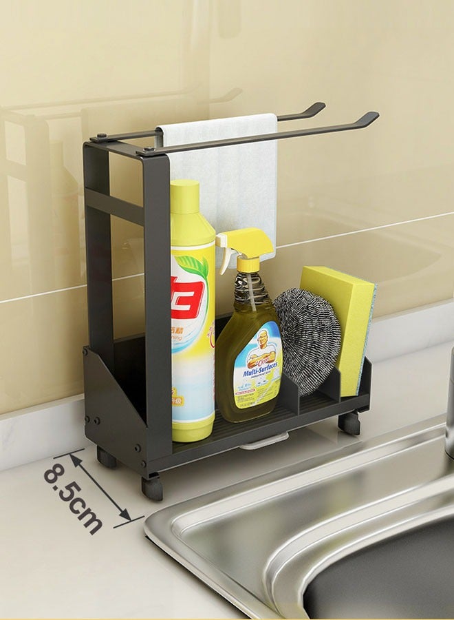 Dishcloth Rack: Kitchen Supplies Shelf and Sponge Drain Storage, Countertop Storage Device - Image 4