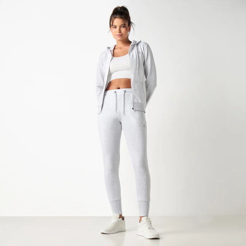 ADOT by Splash Solid Joggers with Elasticised Waistband and Zipper Pockets