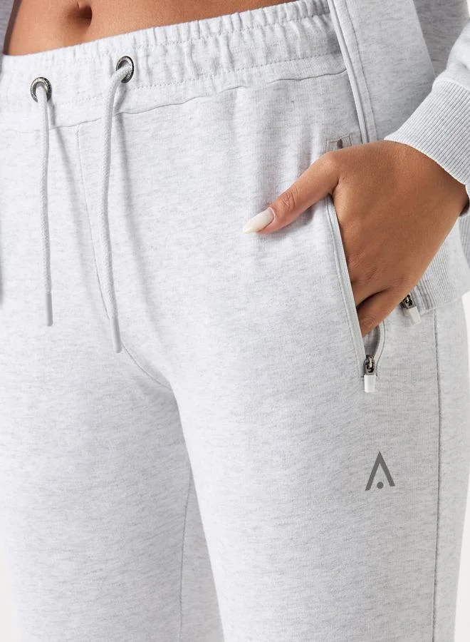 ADOT by Splash Solid Joggers with Elasticised Waistband and Zipper Pockets