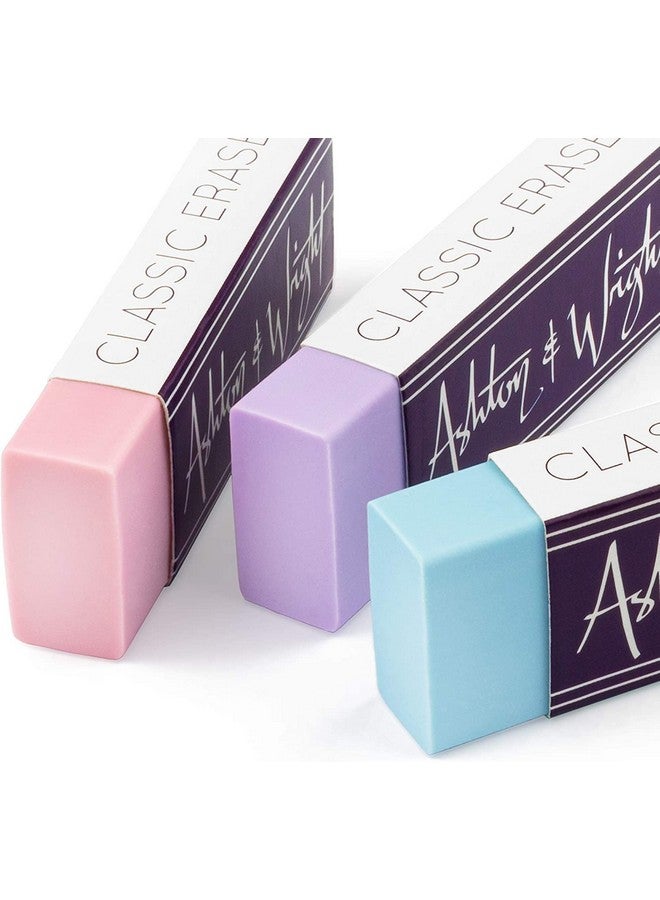 ممحاة كلاسيكية - مطاط بلاستيكي خالٍ من اللاتكس - [عبوة من 6 قطع] - عبوة من 5 قطع باستيل + 1 بيضاء - Image 2