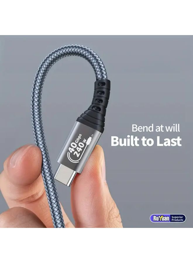 240W USB4 Cable 3 3ft PD 3 1 Fast Charging 40Gbps Data Transfer Thunderbolt 4 8K Display - Image 3