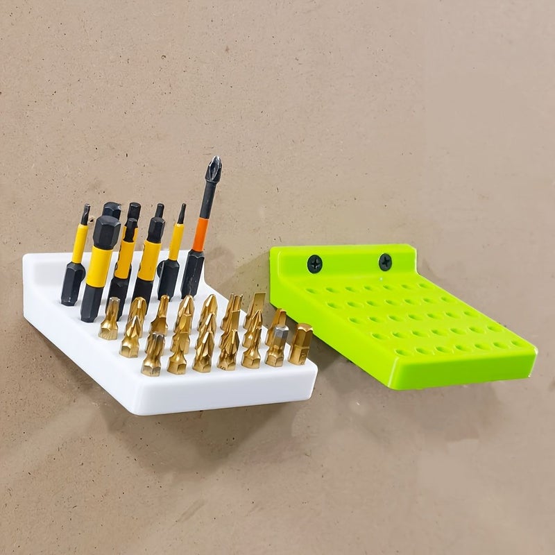 Blue 35 Hole Electric Screwdriver Bit Holder Rack Plastic Wall Mounted Tool Organizer - Image 1