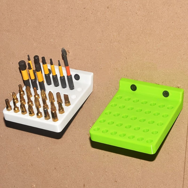 Blue 35 Hole Electric Screwdriver Bit Holder Rack Plastic Wall Mounted Tool Organizer - Image 4