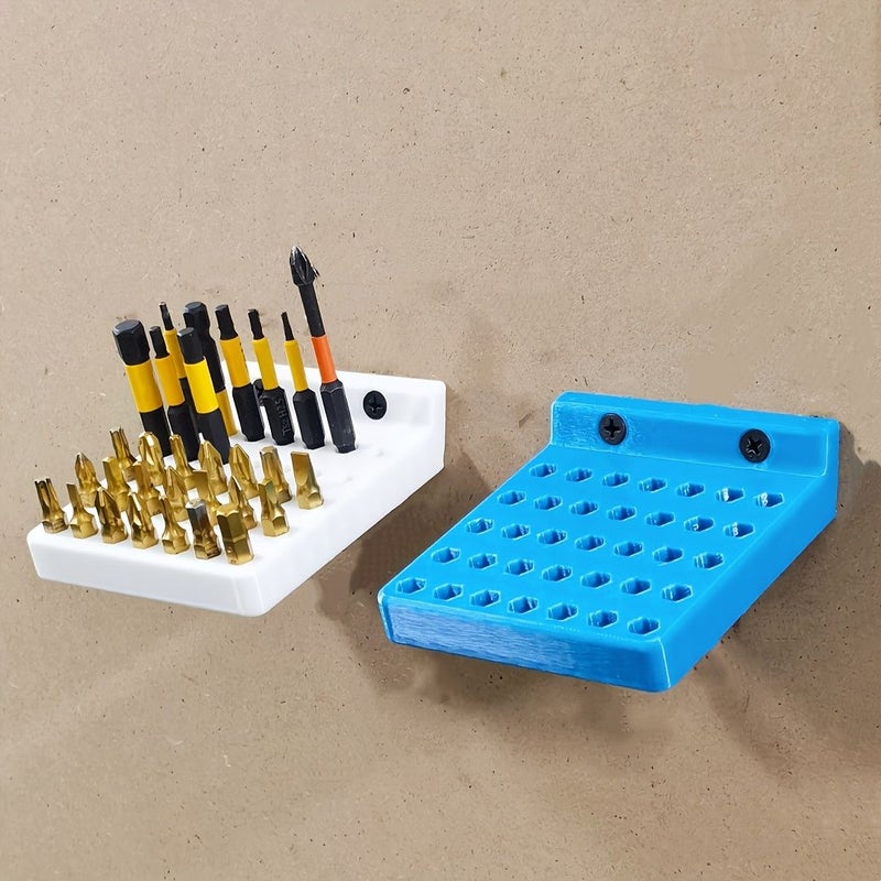 Blue 35 Hole Electric Screwdriver Bit Holder Rack Plastic Wall Mounted Tool Organizer - Image 5