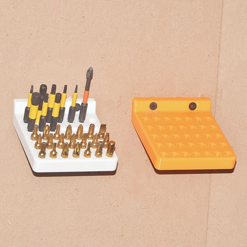 Blue 35 Hole Electric Screwdriver Bit Holder Rack Plastic Wall Mounted Tool Organizer - Image 3