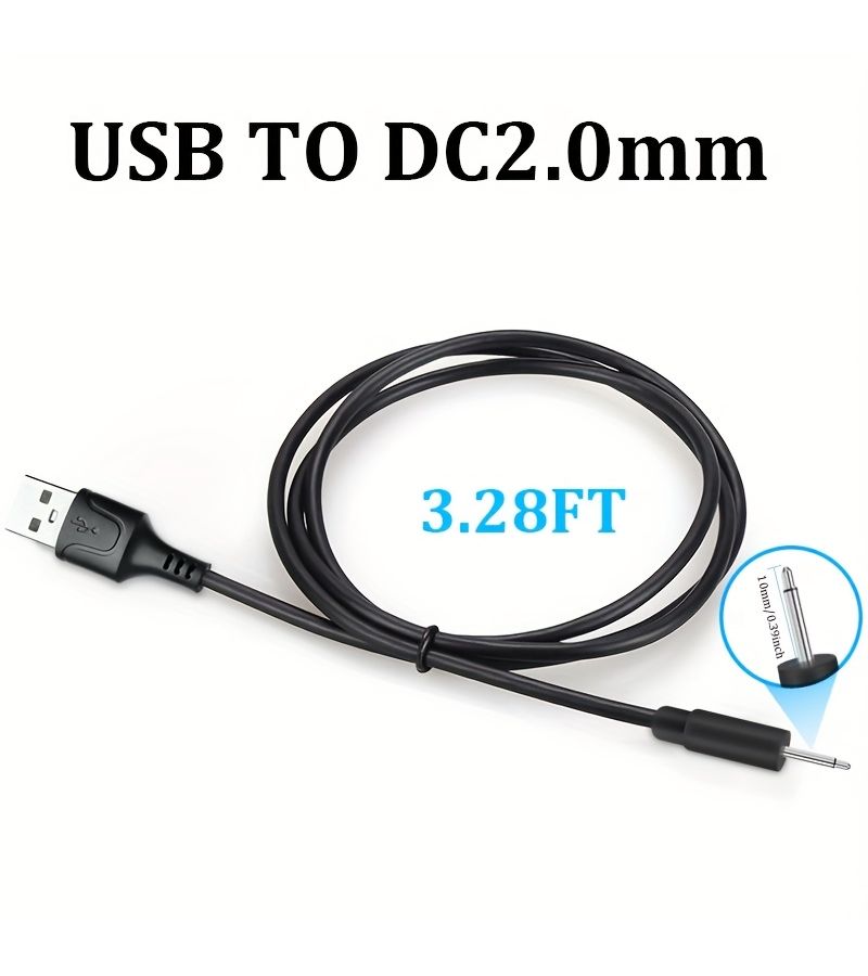 كابل USB إلى DC 2.0mm شحن سريع بطول 6 أقدام لأجهزة التدليك والألعاب وأجهزة التجميل - Image 3