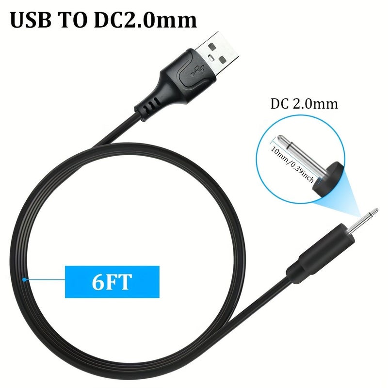 كابل USB إلى DC 2.0mm شحن سريع بطول 6 أقدام لأجهزة التدليك والألعاب وأجهزة التجميل - Image 5