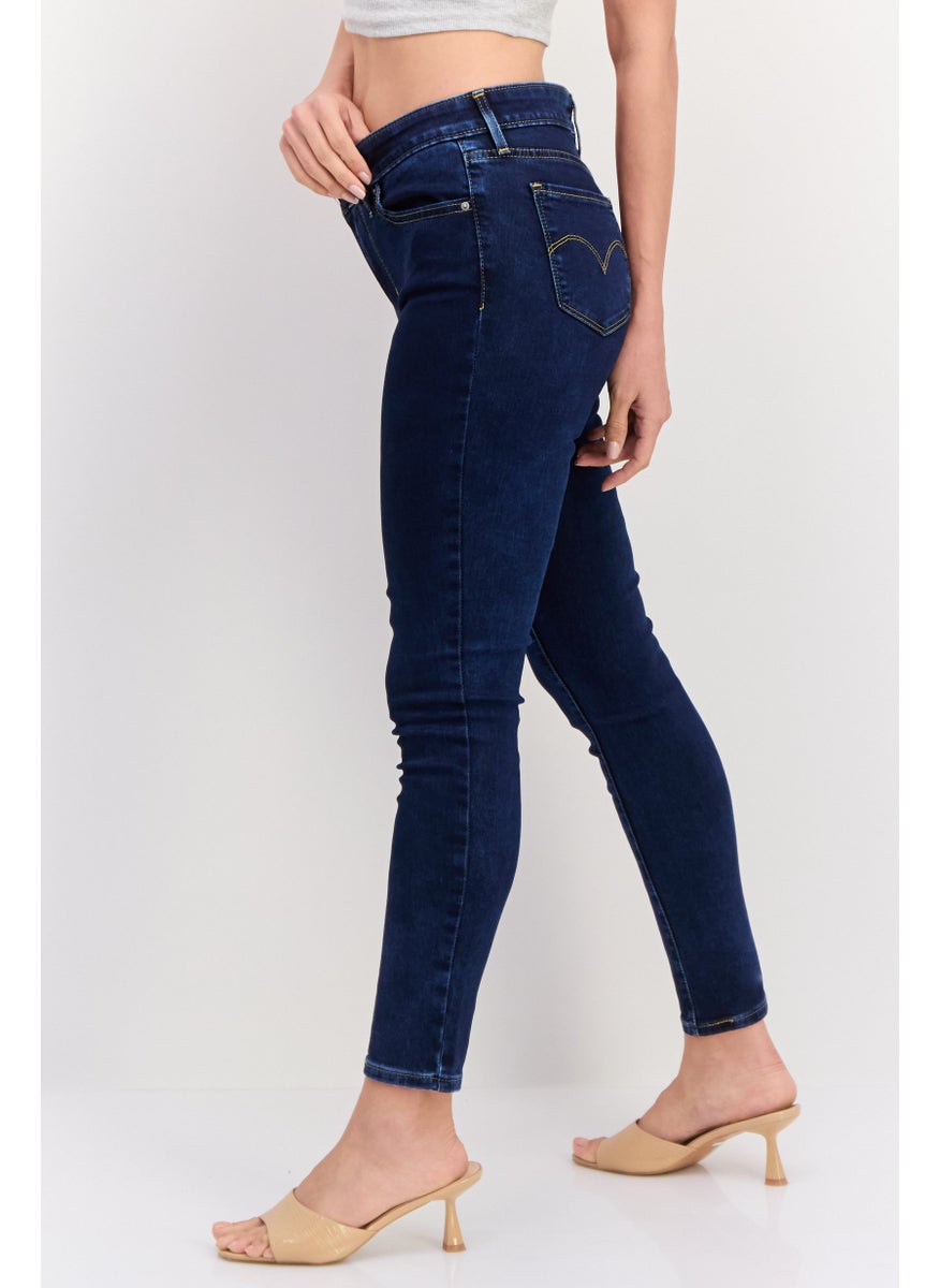 Levi's Women Skinny Fit Solid Strechable Denim , Navy  - Image 2