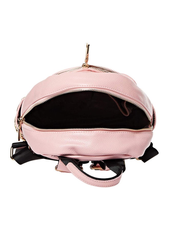 NIBEMINENT Faux Leather Backpack Pink  - Image 5