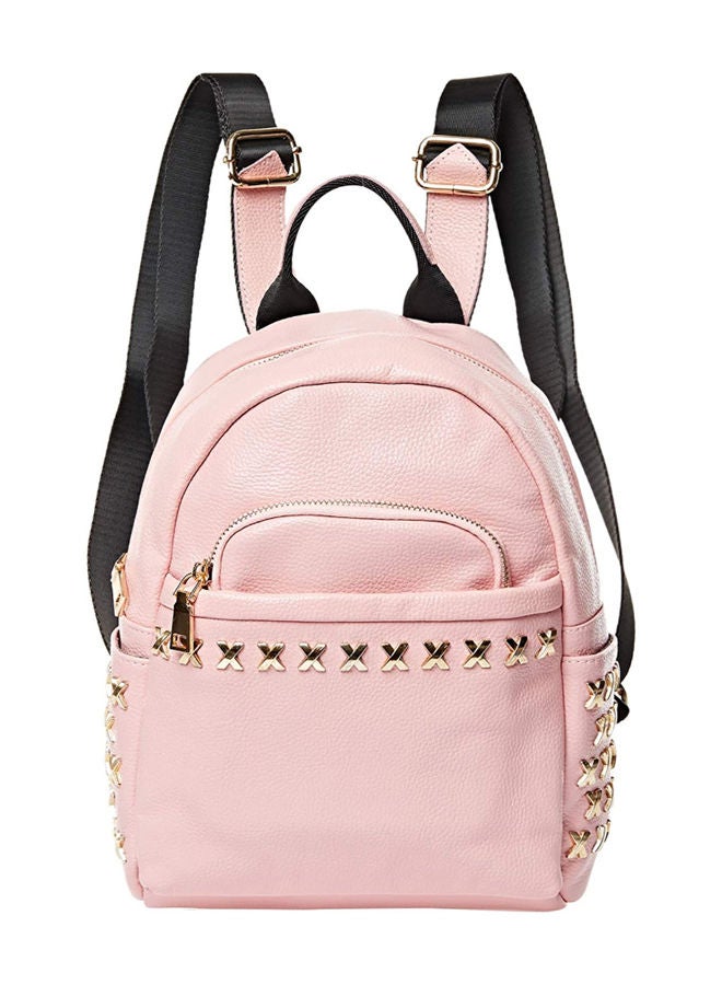 NIBEMINENT Faux Leather Backpack Pink  - Image 4