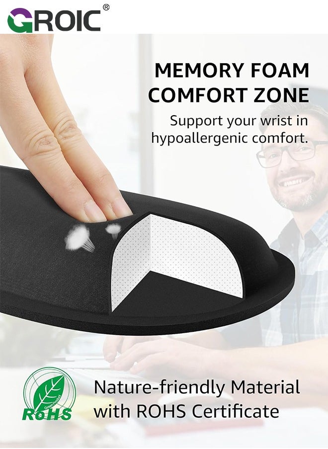 GROIC Black Memory Foam Keyboard Wrist Rest, Ergonomic Foldable Wrist Rest Computer Keyboard Wrist Support for Typing Pain Relief for Home Office Gaming Laptop  - Image 4