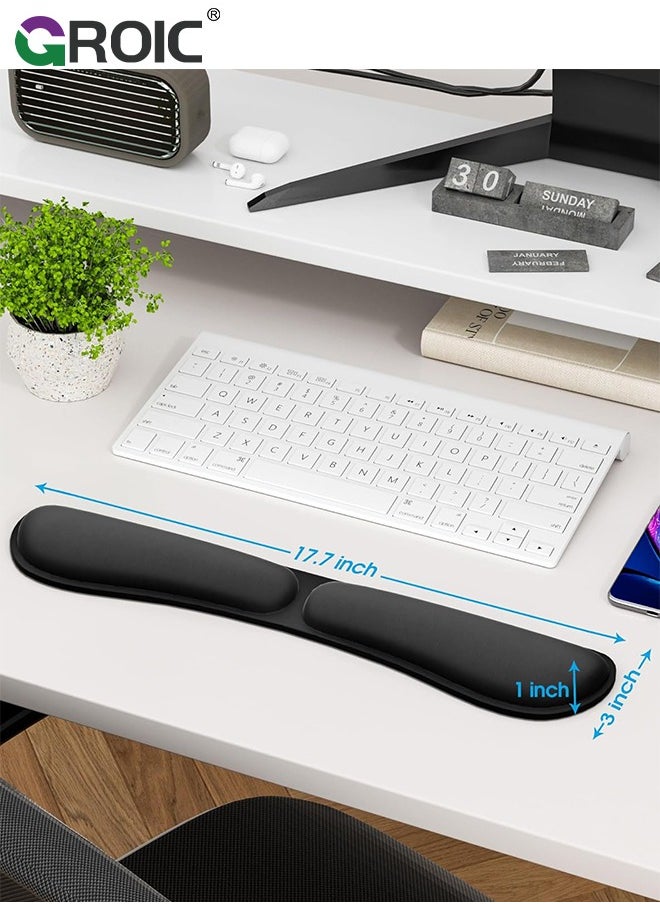 GROIC Black Memory Foam Keyboard Wrist Rest, Ergonomic Foldable Wrist Rest Computer Keyboard Wrist Support for Typing Pain Relief for Home Office Gaming Laptop  - Image 5