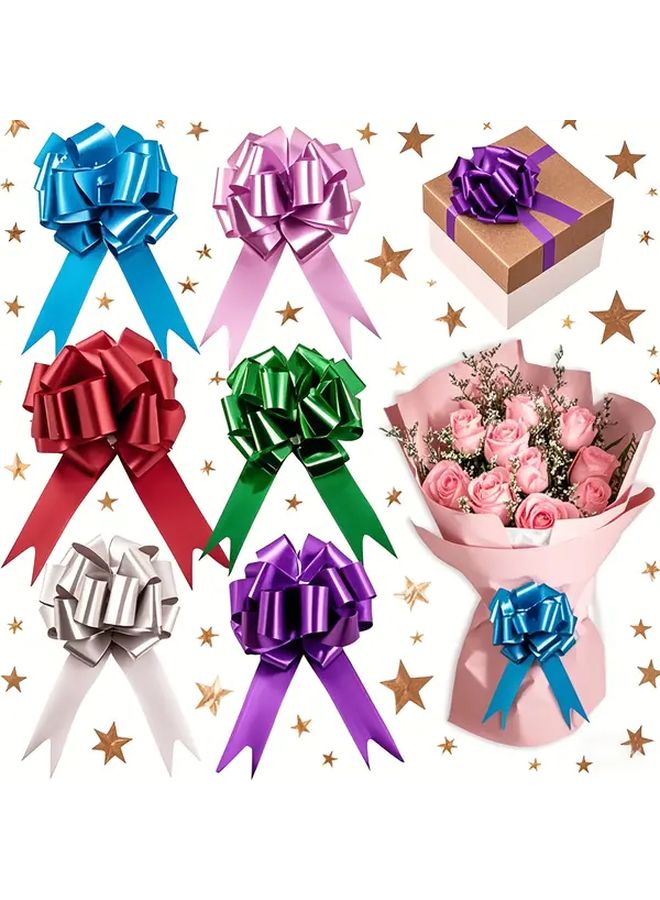 Rose Red 30pcs Large Gift Pulling Flowers 8 Inch Exquisite Gift Wrapping Holiday Bows Party Decorations For Graduation Ceremonies Birthdays Weddings Christmas Easter Valentine Mother Day Box Basket - Image 1