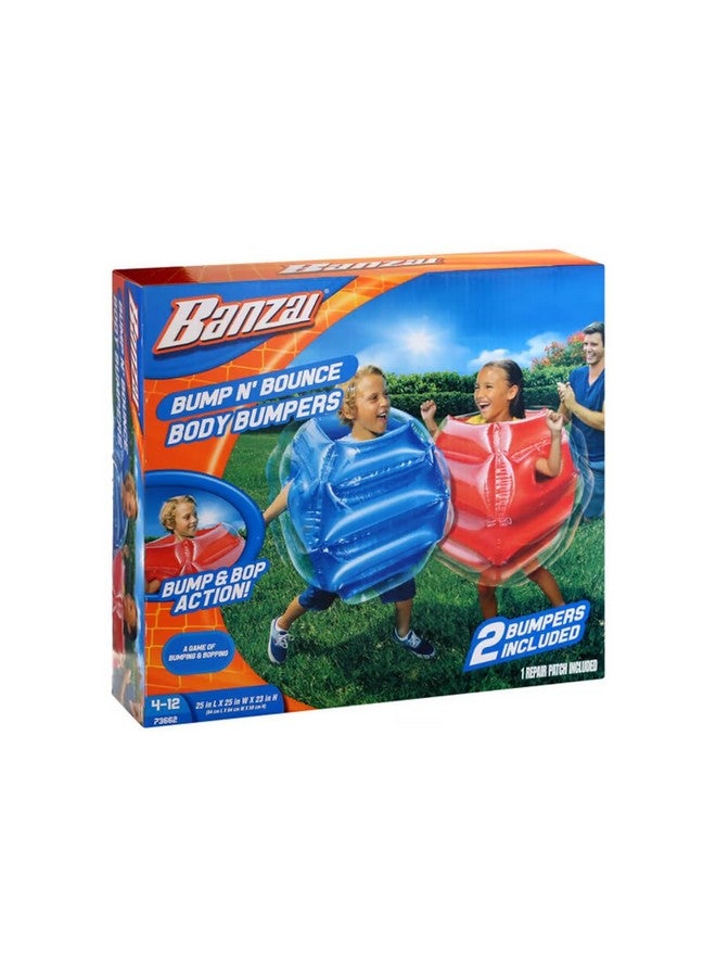 Banzai بانزاي: واقيات الجسم القابلة للنفخ، لعبة الاصطدام والارتداد، 2 واقيات متضمنة باللونين الأحمر والأزرق، سطح قابل للنفخ ممتع وآمن، للأعمار من 4 سنوات وما فوق - Image 1