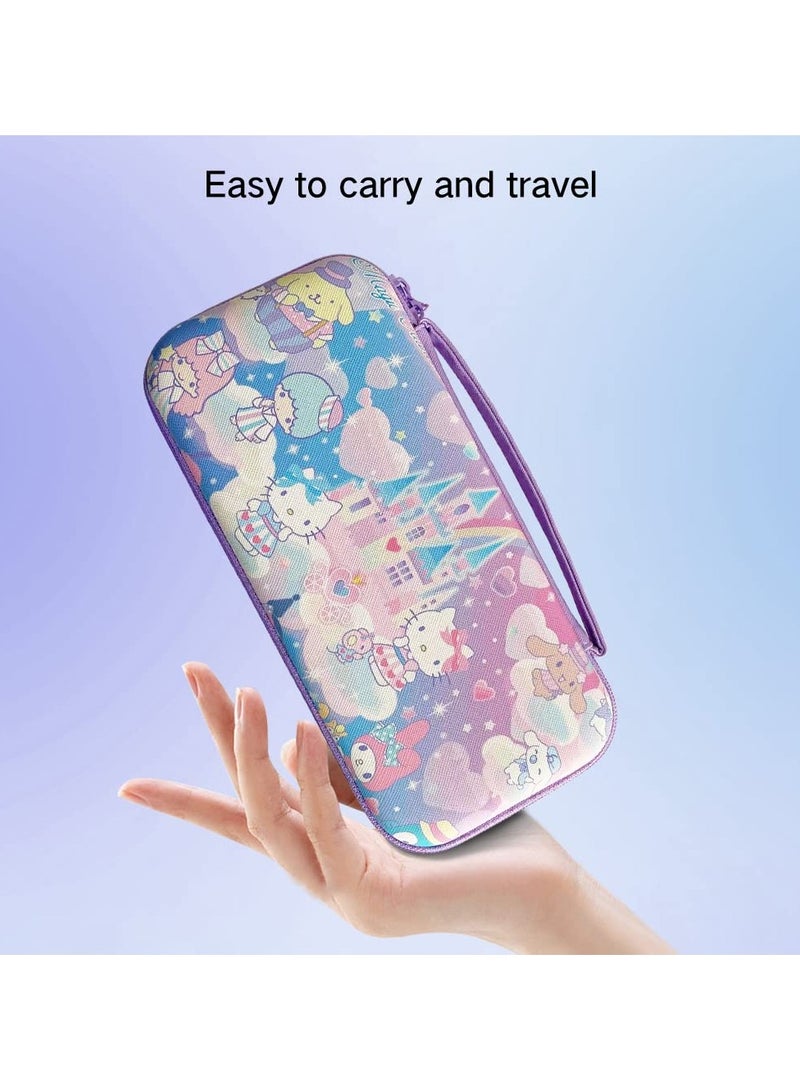 عام حقيبة حمل لطيفة لمفتاح نينتندو سويتش سويتش أوليد، حقيبة حمل محمولة ذات غلاف صلب من كاواي للسفر مع 12 فتحة لبطاقات الألعاب - Image 5