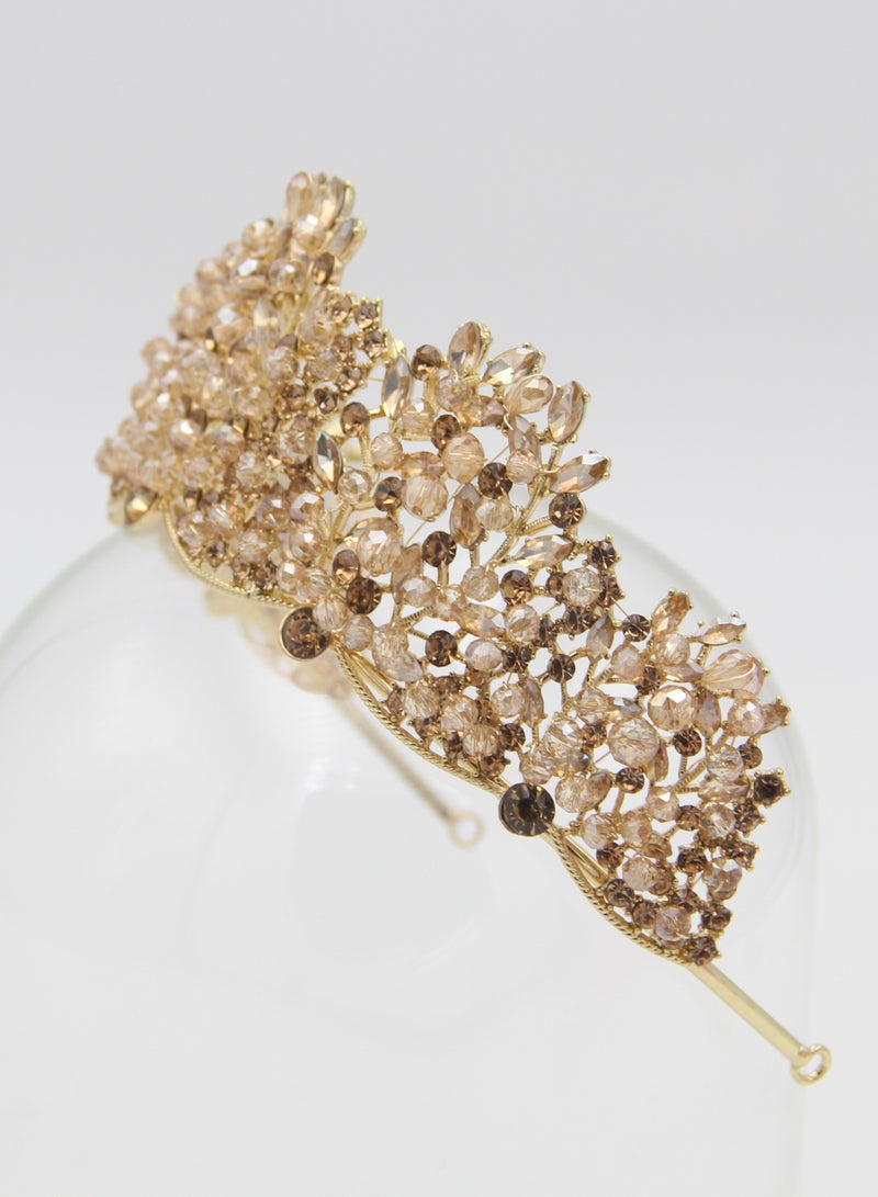 D'Daniela Ddaniela Vioctoria Collection Faux brown stones Crown Tiara - Image 2