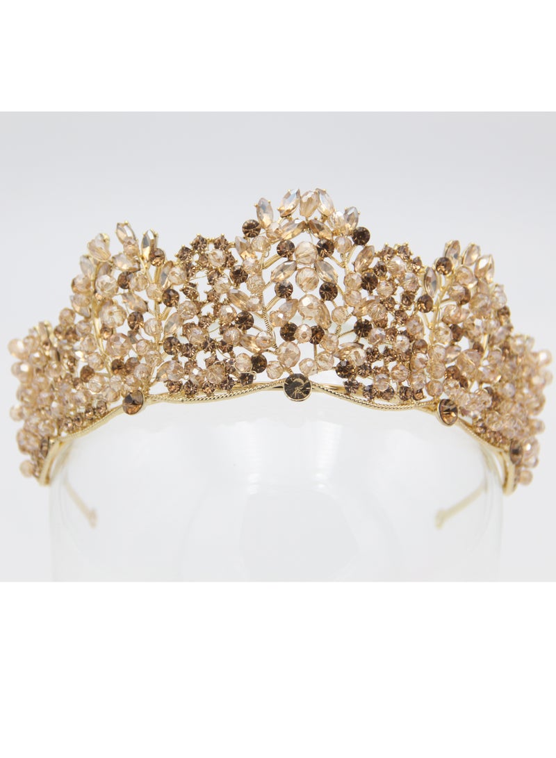 D'Daniela Ddaniela Vioctoria Collection Faux brown stones Crown Tiara - Image 1