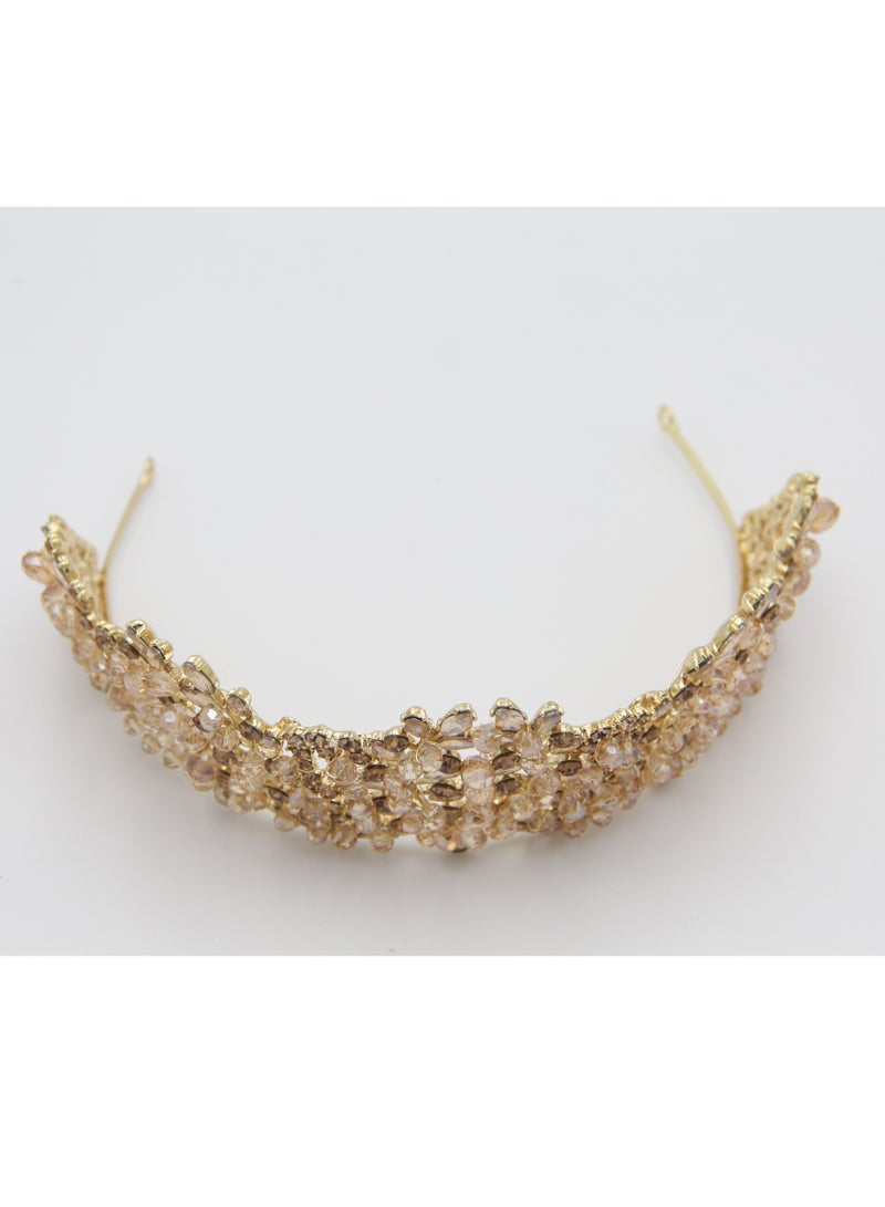 D'Daniela Ddaniela Vioctoria Collection Faux brown stones Crown Tiara - Image 3