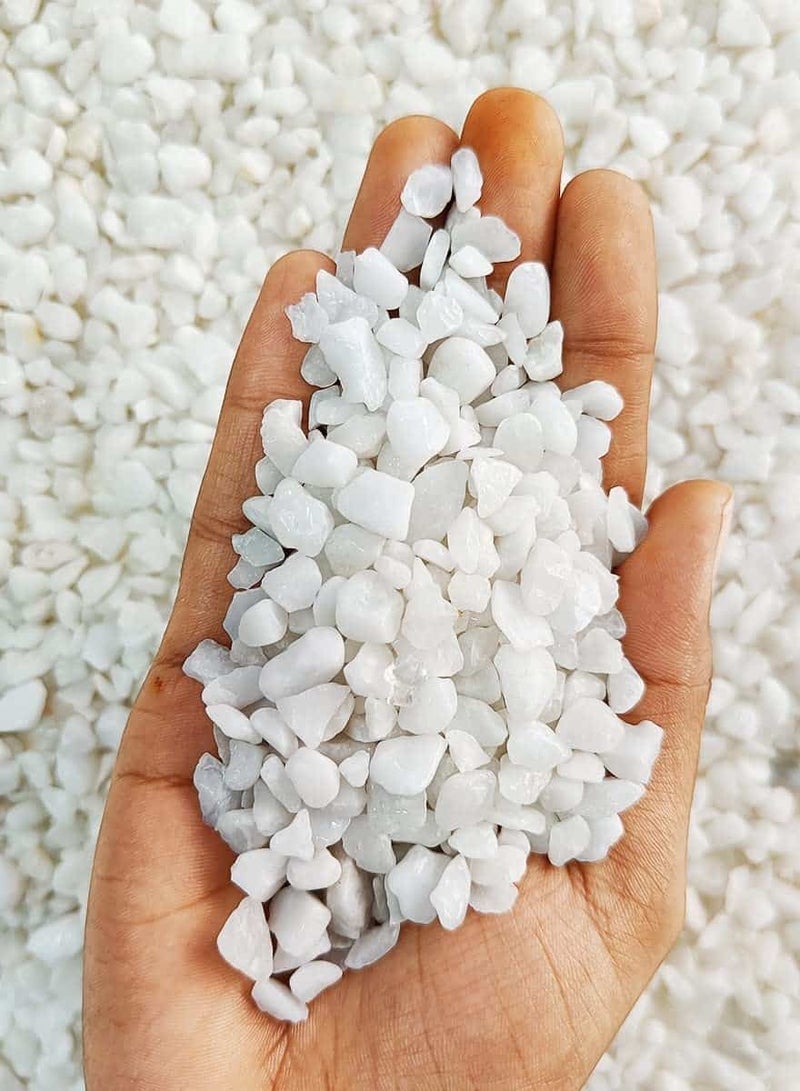 vsell24 5-8mm Super Naturals White Stone Chips: Ideal for Aquariums, Elegant Outdoor Decor, Gardens, and Fish Tanks - Image 1