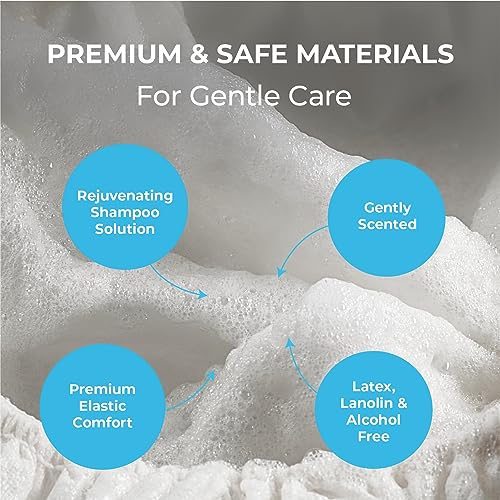 Scrubzz Shampoo Caps No Rinse for Elderly and Bedridden Patients, Rinse Free Shampoo Caps for Post Surgery and Hospital Stays, Waterless Hair Washing Shower Caps - 6 Pack - Image 5