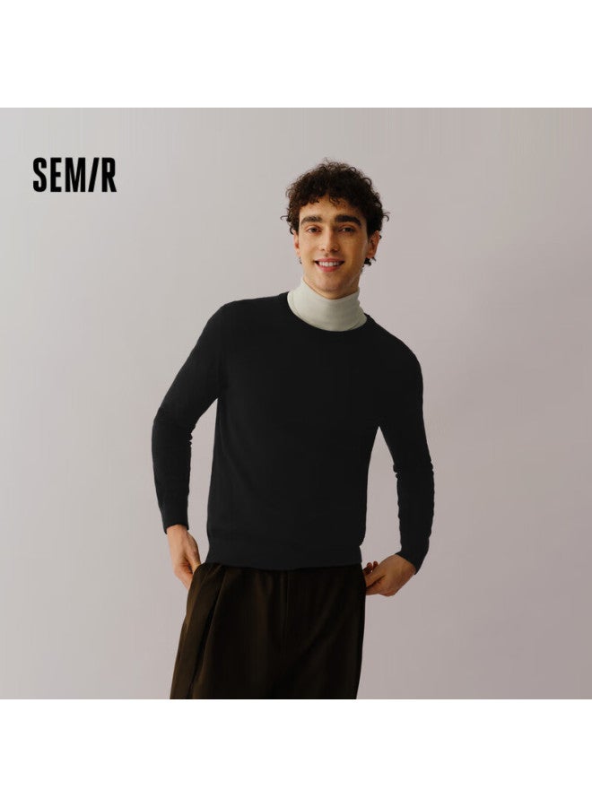 SEMIR Semir Men's Winter Machine Washable Wool Sweater Solid Color Basic Innerwear Simple Pullover 109724107105  - Image 1