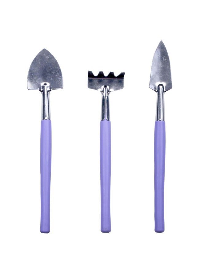 LuckyOpt Mini Gardening Tools, 3Pcs Stainless Succulent Tools Kit Shovel Rake Trowel, 2 Colors Hand Shovel for Gardening for Indoor Small Plants, Succulents, Potted Plants, Bonsai (Blue) - Image 1