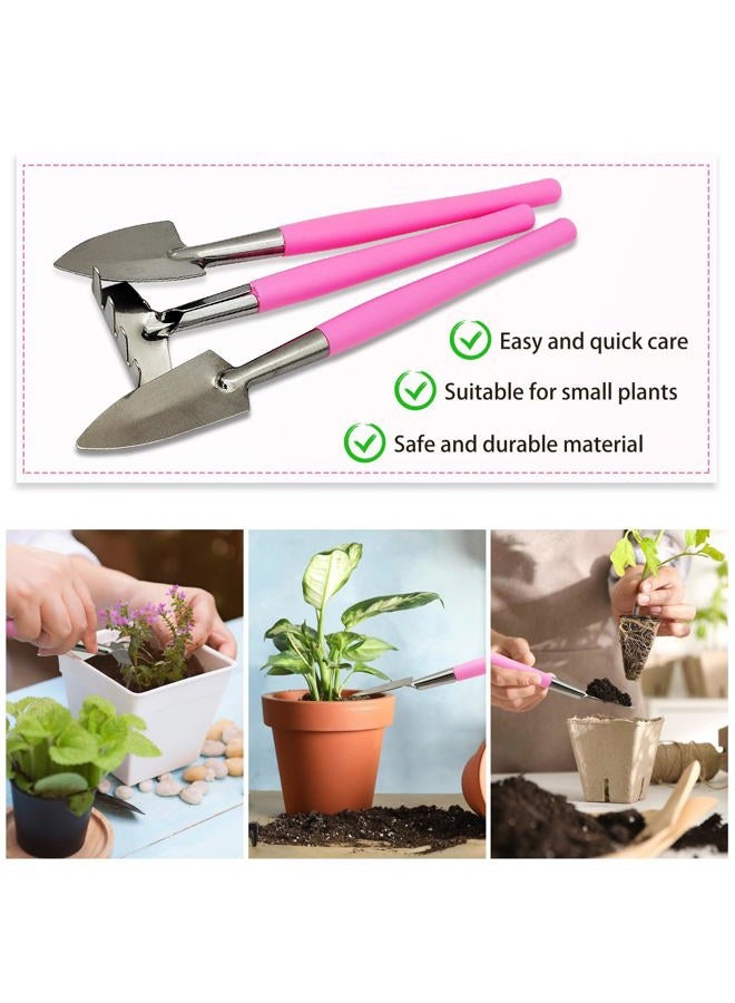 LuckyOpt Mini Gardening Tools, 3Pcs Stainless Succulent Tools Kit Shovel Rake Trowel, 2 Colors Hand Shovel for Gardening for Indoor Small Plants, Succulents, Potted Plants, Bonsai (Blue) - Image 2