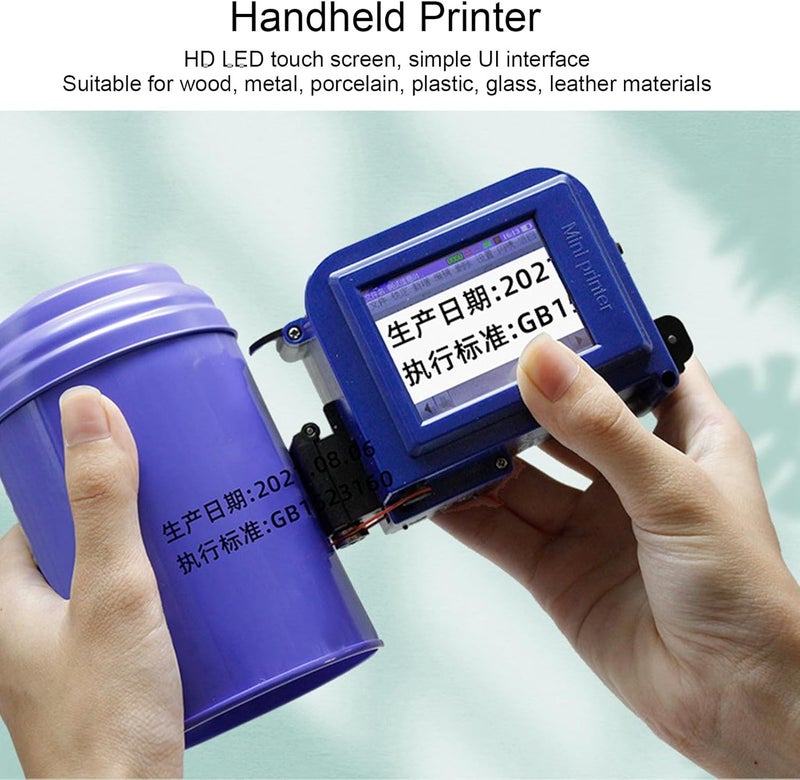 FTVOGUE Handheld Inkjet Printer, Date Label Coding Machine, LED Touch Screen Mini Inkjet Printer Quick Dry Coding Machine - Image 3