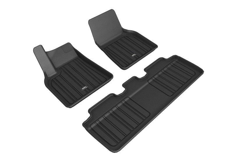 3D MAXpider Custom Fit Elitect Floor Mat Black Compatible with Tesla Model Y 5Seat 20212025 Full Set