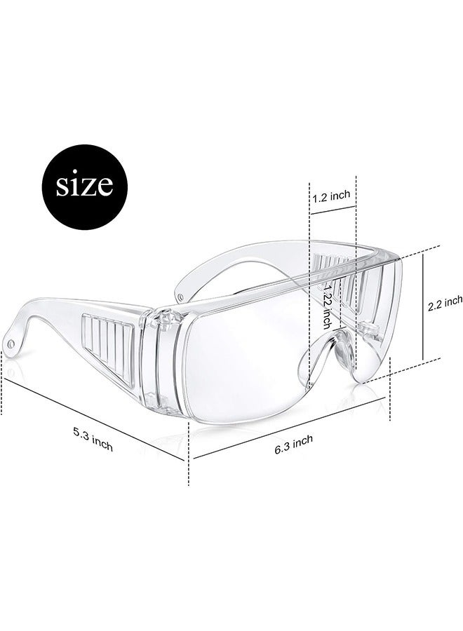 2 Pairs Clear Safety Glasses, Over Eyeglasses Goggles Clear Glasses Anti- Fog/Scratch Eye Protection Polycarbonate Protective Eyewear Safety Goggles For Shooting, Lab, Outdoor, Workplaces - Image 4