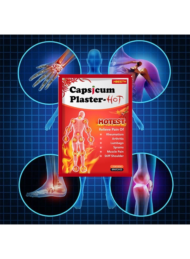 HBESTY 16 Patches Capsicum Patch Hot Patches, Tiger Patches For Pain Relief, Chinese Red Tiger Hot Capsicum Patch Ultra Strength Patches, Pain Relief Plaster Herbal Patches For Arthritis, Knee Bone, Back, Joint, Muscle Neck Pain Relieving - Image 5