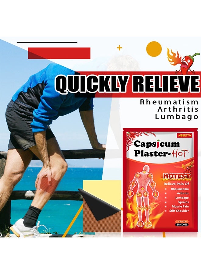 HBESTY 16 Patches Capsicum Patch Hot Patches, Tiger Patches For Pain Relief, Chinese Red Tiger Hot Capsicum Patch Ultra Strength Patches, Pain Relief Plaster Herbal Patches For Arthritis, Knee Bone, Back, Joint, Muscle Neck Pain Relieving - Image 4