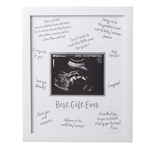 Tiny Ideas Sonogram Signature Frame - Ultrasound Picture Keepsake, Gender Neutral Baby Shower Decor, First Time Moms Pregnancy Gift, Guest Book Alternative, Ideal for Nursery, Marker Included - Image 1