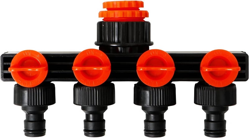 Styxon 4-Way Water Tap Connector Adaptor Garden Hose Shut on Off Valve Irrigation - Image 1