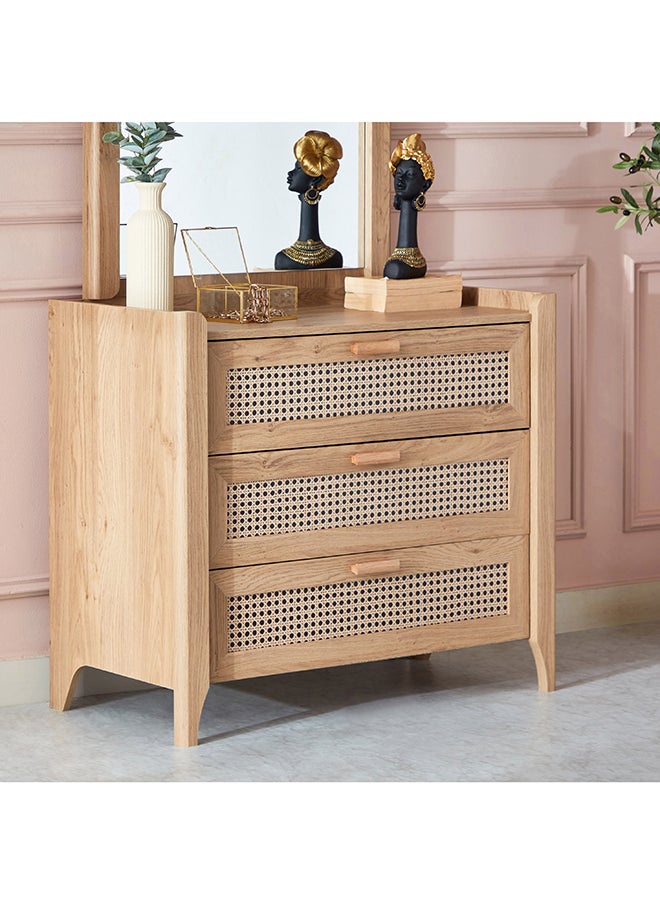 Home Box - Java 3-Drawer Young Dresser | Dressing Table | Vanity Table | Makeup Table without Mirror Brown 45 x 78.7 x 90 cm - Image 1