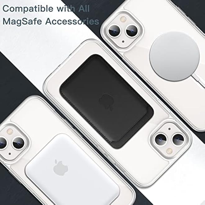 JETech Magnetic Case for iPhone 13 mini 54Inch Compatible with MagSafe Wireless Charging Shockproof Phone Bumper Cover AntiScratch Clear Back Clear - Image 4
