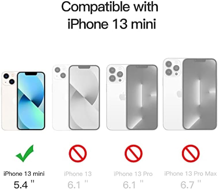 JETech Magnetic Case for iPhone 13 mini 54Inch Compatible with MagSafe Wireless Charging Shockproof Phone Bumper Cover AntiScratch Clear Back Clear - Image 2