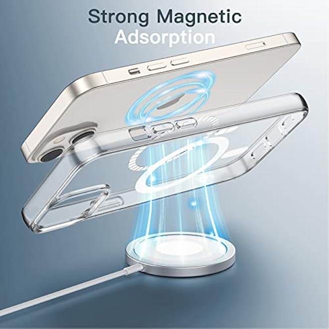 JETech Magnetic Case for iPhone 13 mini 54Inch Compatible with MagSafe Wireless Charging Shockproof Phone Bumper Cover AntiScratch Clear Back Clear - Image 3