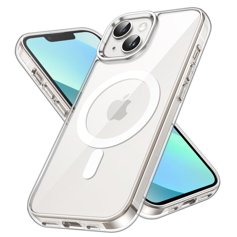 JETech Magnetic Case for iPhone 13 mini 54Inch Compatible with MagSafe Wireless Charging Shockproof Phone Bumper Cover AntiScratch Clear Back Clear - Image 1